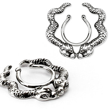 The Whispering Serpents Brass Clip On Nipple Ring