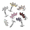 Fan Top Titanium Threadless Floating Convex Base Belly Bar