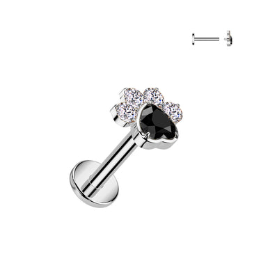 HeartPaw Titanium Flat Back Stud.