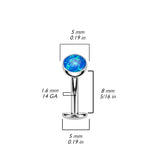 Opal Titanium Basic Threadless Floating Convex Base Belly Bar