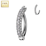 Solid 14K White Gold Mucho Hinged Belly Clicker