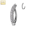 Solid 14K White Gold Mucho Hinged Belly Clicker