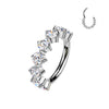 Implant Grade Titanium Outward Facing CZ Hinged Segment Hoop Ring