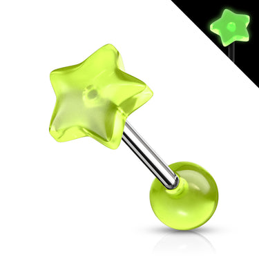 316L Surgical Steel Glow in the Dark Star Nipple Barbell