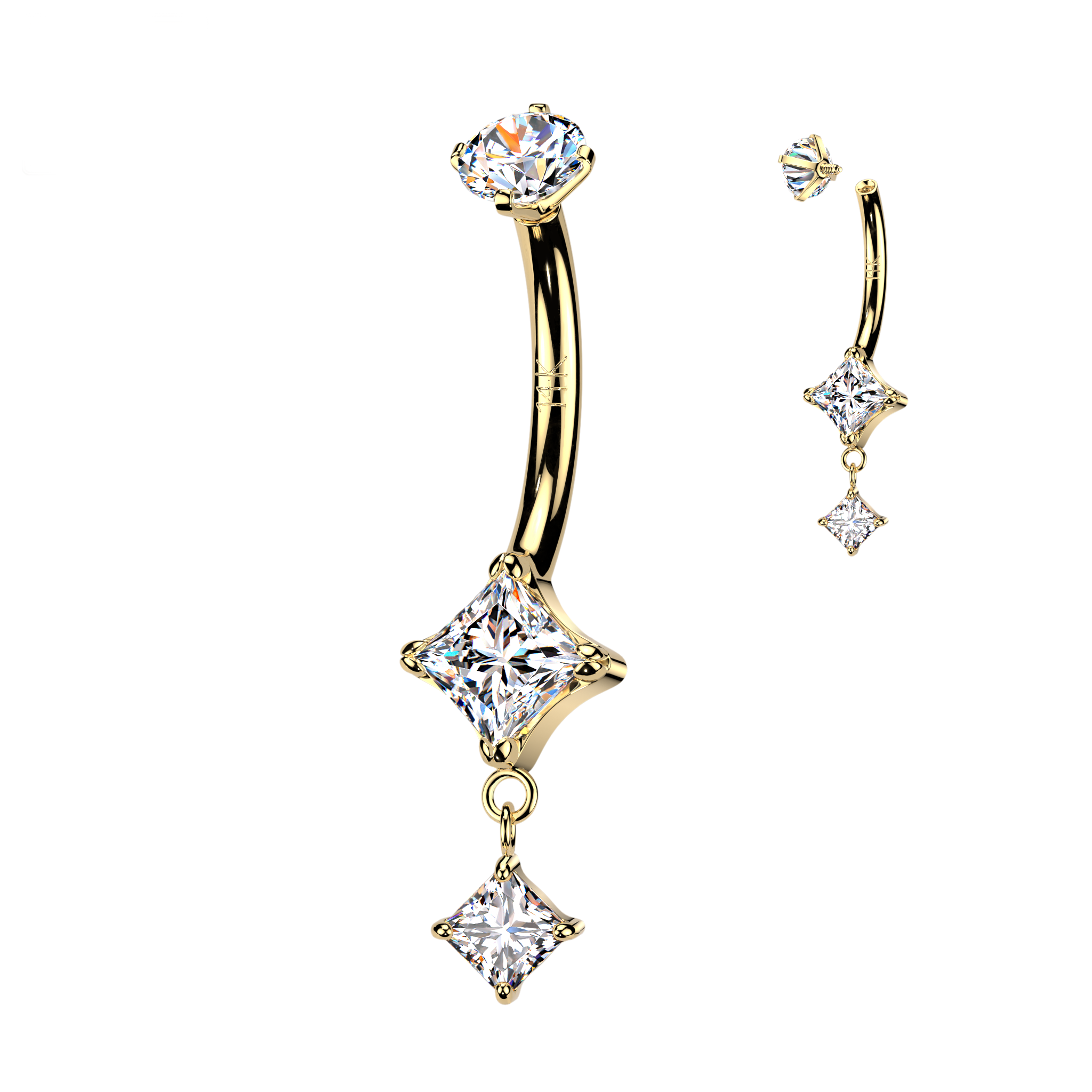The Manhattan Drop Belly Dangle in 14K Yellow Gold