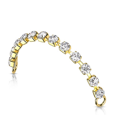 Yellow Gold Plated Crystal Connector Chain