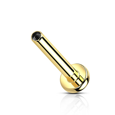 Gold Plated Titanium Internally Threaded Flatback Labret Stud – 3mm Base