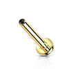 Gold Plated Titanium Internally Threaded Flatback Labret Stud – 3mm Base