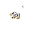 Gold Plated Titanium Internally Threaded 3 Baguette Cubic Zirconia Top