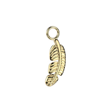 Yellow Gold Plated Titanium Dangle Leaf Charm Attachment