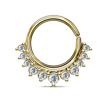 Gold Plated Crystal‑Paved Bendable Hoop - Nose, Septum & Cartilage