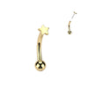16g Gold Plated Petite Threadless Push In Titanium Star Top Reverse Belly Ring