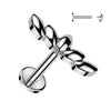 Surgical Steel Internally Threaded Labret Stud With 3D Marquise Leaf