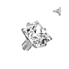 Implant Grade Titanium Internally Threaded Prong Set Square Cubic Zirconia Top