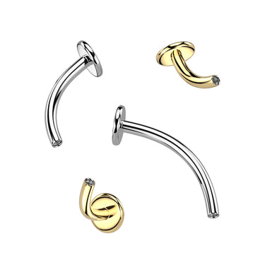 Gold Plated Titanium Internally Threaded Curved Flat Back Post