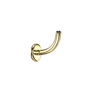 Gold Plated Titanium Internally Threaded Curved Flat Back Post