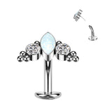 Alessi Titanium Threadless Floating Convex Base Belly Bar