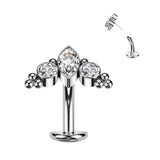 Alessi Titanium Threadless Floating Convex Base Belly Bar