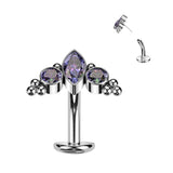 Alessi Titanium Threadless Floating Convex Base Belly Bar