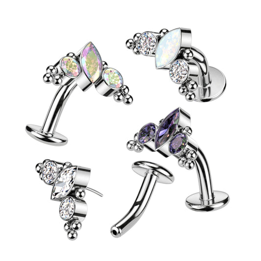 Alessi Titanium Threadless Floating Convex Base Belly Bar