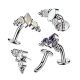 Alessi Titanium Threadless Floating Convex Base Belly Bar