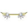 Gold Plated Marquise Winged Nipple Barbell