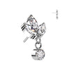 Implant Grade Titanium Threadless 3 Marquise and Round Dangle Top