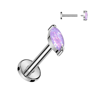 MarquiseGlow Titanium Flat Back Stud