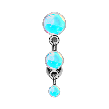 316L Surgical Steel Triple Moonstone Reverse Belly Button Ring