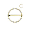 Gold Plated LustraSwing Cubic Zirconia Titanium Nipple Hoop