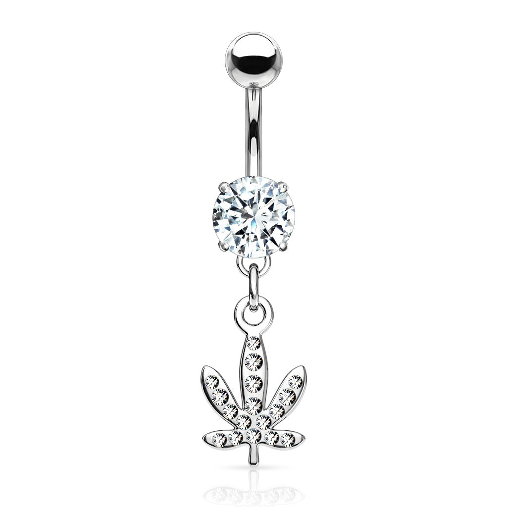 Pot Leaf Navel Ring