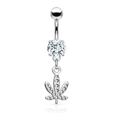 Pot Leaf Navel Ring