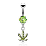 Pot Leaf Navel Ring