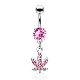 Pot Leaf Navel Ring