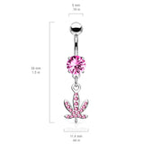 Pot Leaf Navel Ring