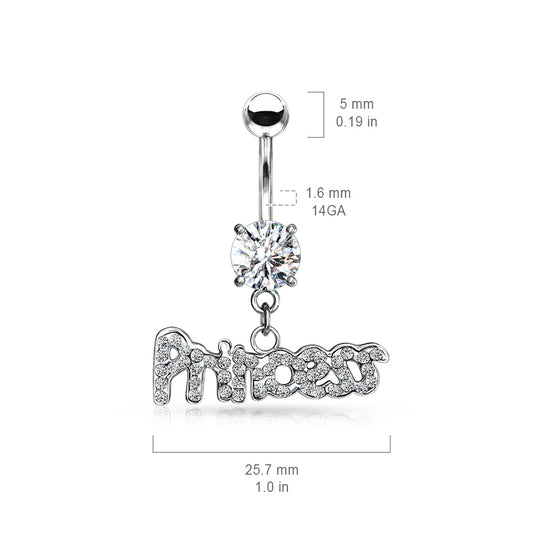 Glam Princess Belly Bar. P R I N C E S S Word