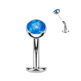 Opal Titanium Basic Threadless Floating Convex Base Belly Bar