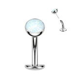 Opal Titanium Basic Threadless Floating Convex Base Belly Bar