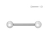 Implant Grade Titanium Threadless Push In Pearl Set Ends Nipple Barbell