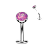 Opal Titanium Basic Threadless Floating Convex Base Belly Bar