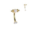 16g Petite Yellow Gold Plated Titanium CZ Reverse Belly Ring