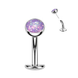 Opal Titanium Basic Threadless Floating Convex Base Belly Bar