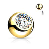 14g Gem Replacement Balls with Gold Plating