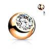 14g Gem Replacement Balls with Rose Gold Plating