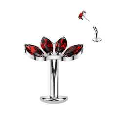 Fan Top Titanium Threadless Floating Convex Base Belly Bar