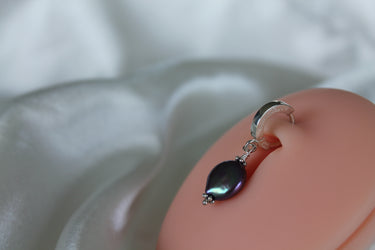 TummyToys® Red Wine Freshwater Coin Pearl Pendant Belly Ring