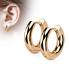 Rose Gold Plated 3mm Surgical Steel Hinged Round Hoop Earrings (PAIR)