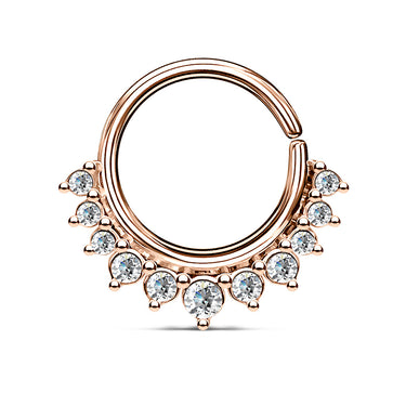 Rose Gold Plated Crystal‑Paved Bendable Hoop - Nose, Septum & Cartilage