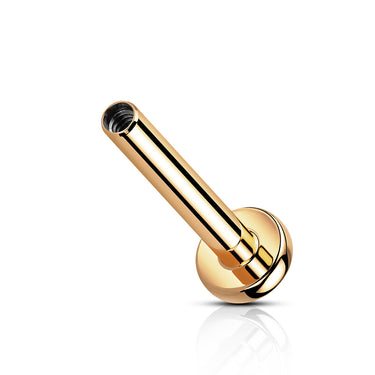 Rose Gold Plated Titanium Internally Threaded Flatback Labret Stud – 3mm Base
