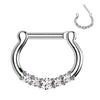 316L Surgical Steel Five‑Gem Cubic Zirconia Septum Clicker